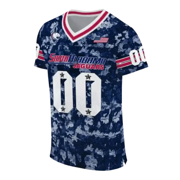 customized south alabama jaguars camouflage abstract blue jersey fashion forward