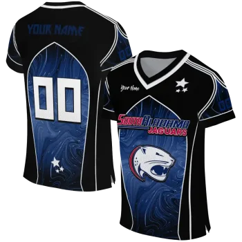 customized south alabama jaguars halftone slant blue black jersey best selling