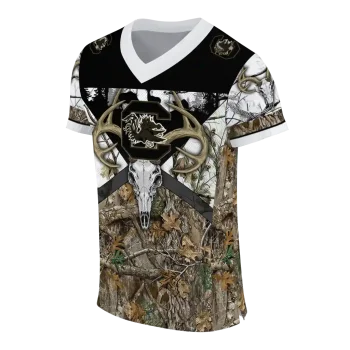 customized south carolina gamecocks antler skull camouflage hunting jersey fashion forward