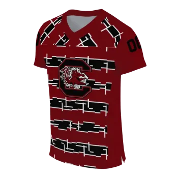 customized south carolina gamecocks layered grids garnet jersey fashion forward