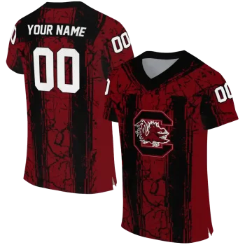 customized south carolina gamecocks rugged stripes garnet jersey best selling