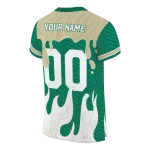 customized south florida bulls dripping flames green white jersey best selling