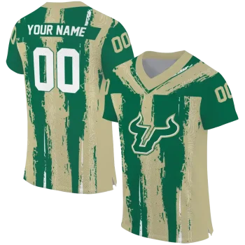 customized south florida bulls striped texture green jersey best selling