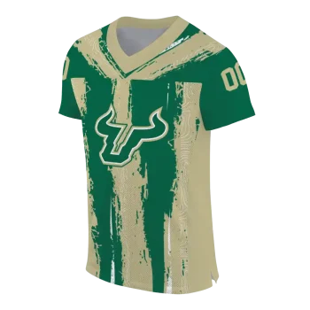customized south florida bulls striped texture green jersey fashion forward