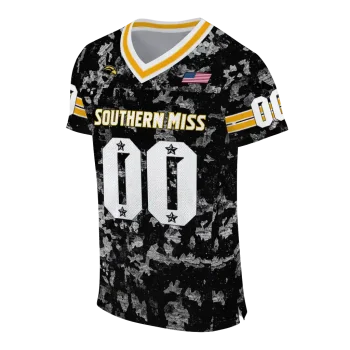 customized southern miss golden eagles camouflage abstract black jersey fashion forward