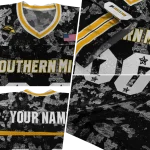 customized southern miss golden eagles camouflage abstract black jersey best selling