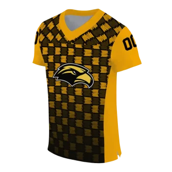 customized southern miss golden eagles stacked rectangle black jersey fashion forward