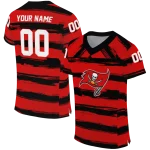 customized tampa bay buccaneers art stripe red jersey best selling