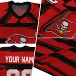 customized tampa bay buccaneers art stripe red jersey best selling