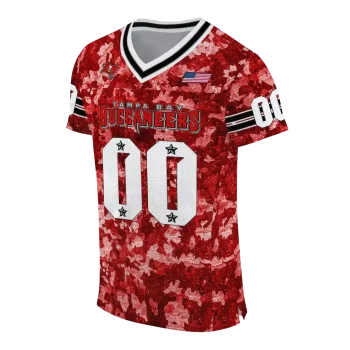 customized tampa bay buccaneers camouflage abstract red jersey fashion forward
