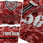 customized tampa bay buccaneers camouflage abstract red jersey best selling