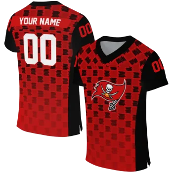 customized tampa bay buccaneers stacked rectangle red jersey best selling