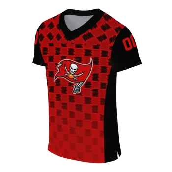 customized tampa bay buccaneers stacked rectangle red jersey fashion forward