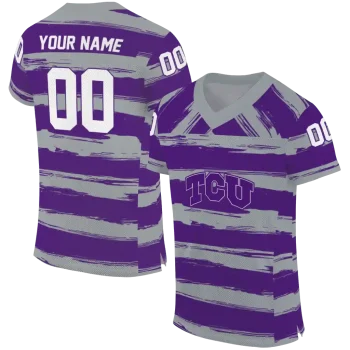 customized tcu horned frogs art stripe purple jersey best selling
