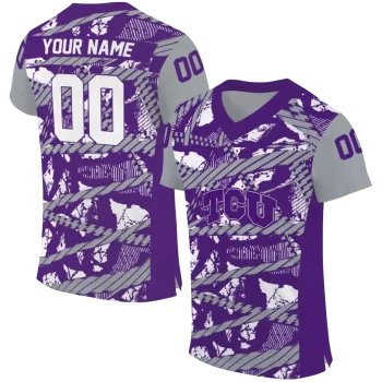customized tcu horned frogs camo shatter purple jersey best selling