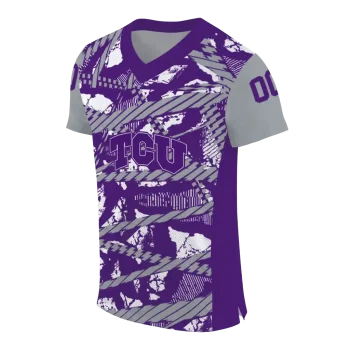 customized tcu horned frogs camo shatter purple jersey fashion forward