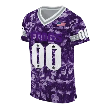 customized tcu horned frogs camouflage abstract purple jersey fashion forward