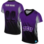 customized tcu horned frogs halftone flow purple black jersey best selling