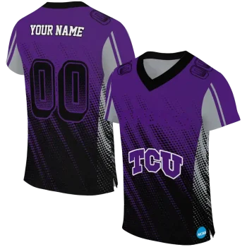 customized tcu horned frogs halftone flow purple black jersey best selling