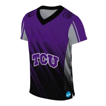 customized tcu horned frogs halftone flow purple black jersey fashion forward