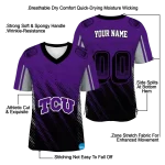 customized tcu horned frogs halftone flow purple black jersey best selling