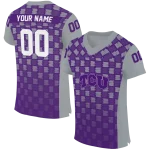 customized tcu horned frogs stacked rectangle purple jersey best selling