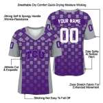 customized tcu horned frogs stacked rectangle purple jersey best selling