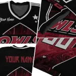 customized temple owls halftone slant red black jersey best selling
