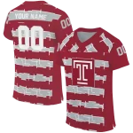 customized temple owls layered grids red jersey best selling
