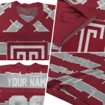 customized temple owls layered grids red jersey best selling