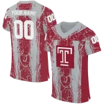 customized temple owls rugged stripes red jersey best selling