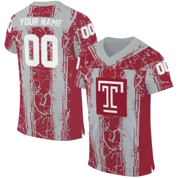 customized temple owls rugged stripes red jersey best selling