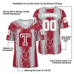 customized temple owls rugged stripes red jersey best selling