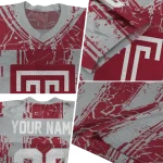 customized temple owls rugged stripes red jersey best selling