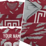 customized temple owls stripe block red jersey best selling