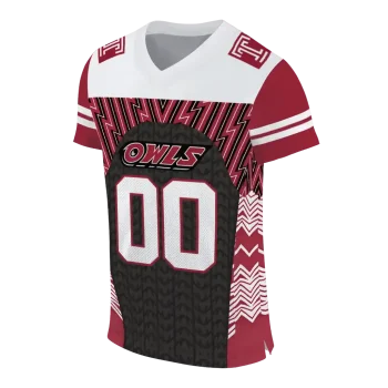 customized temple owls tire arrows red black white jersey fashion forward
