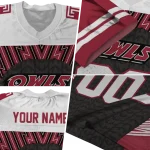 customized temple owls tire arrows red black white jersey best selling