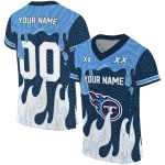 customized tennessee titans dripping flames navy white jersey best selling