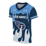 customized tennessee titans dripping flames navy white jersey best selling