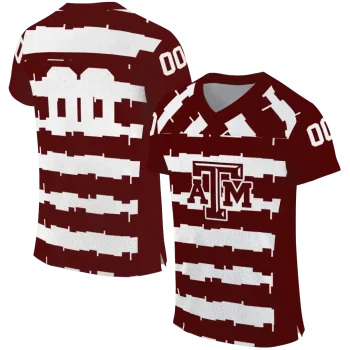 customized texas am aggies layered grids maroon jersey best selling