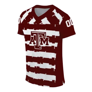 customized texas am aggies layered grids maroon jersey fashion forward