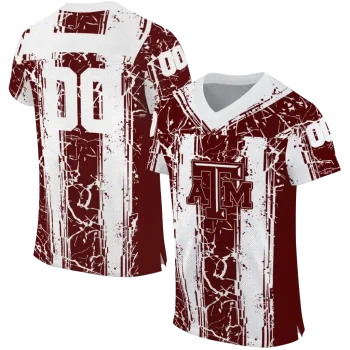 customized texas am aggies rugged stripes maroon jersey best selling