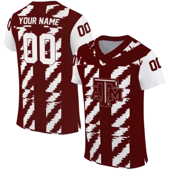 customized texas am aggies stripe block maroon jersey best selling