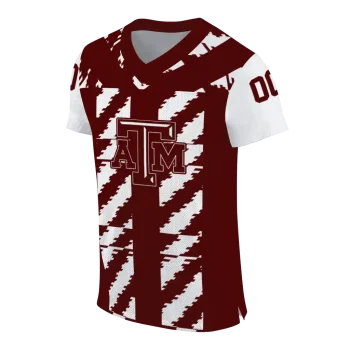 customized texas am aggies stripe block maroon jersey fashion forward