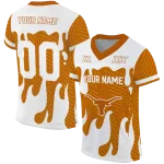 customized texas longhorns dripping flames orange white jersey best selling