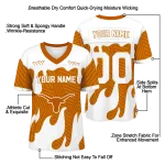 customized texas longhorns dripping flames orange white jersey best selling