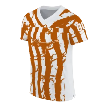 customized texas longhorns stripe splatter orange jersey fashion forward