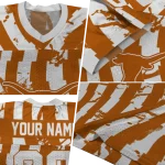 customized texas longhorns stripe splatter orange jersey best selling