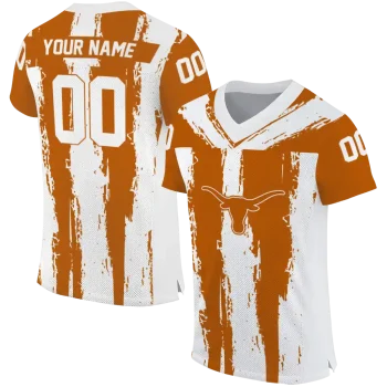 customized texas longhorns striped texture orange jersey best selling