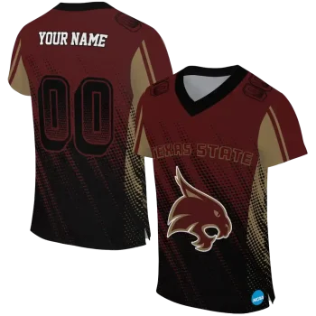 customized texas state bobcats halftone flow maroon black jersey best selling